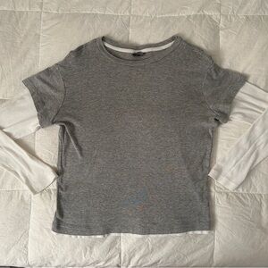 Y2K grunge skater layered long sleeve shirt